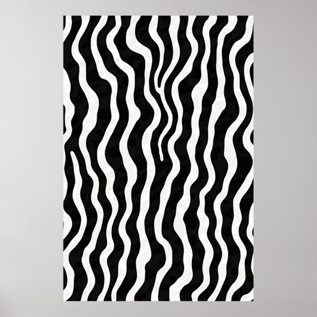 Giant Wavy Zebra Print Graphic Poster (Front)