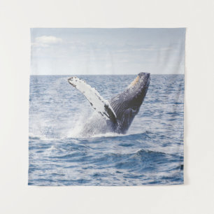 Giant Whale Jumps Out Of Ocean  Tapestry