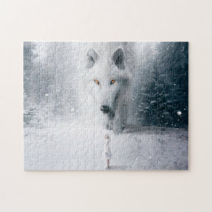 Giant white wolf jigsaw puzzle