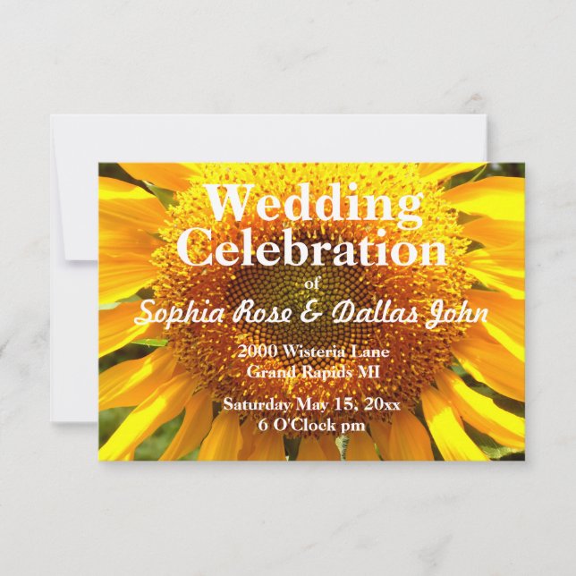 Giant yellow mammoth Sunflower Invitation (Front)