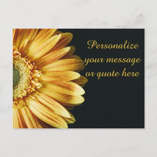 Giant Yellow Sunflower with Personalised Message Postcard (Front)