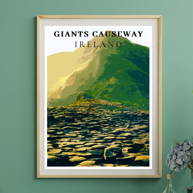 Giants Causeway, Antrim Ireland Retro Style  Poster (Creator Uploaded)