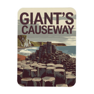 Giant's Causeway Ireland Illustration Travel Art Magnet