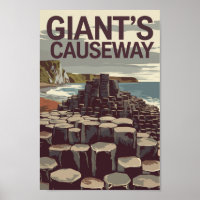 Giant's Causeway Ireland Illustration Travel Art