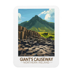 Giant's Causeway Northern Ireland Illustration Magnet
