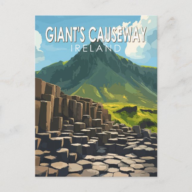Giant's Causeway Travel Art Vintage Postcard (Front)
