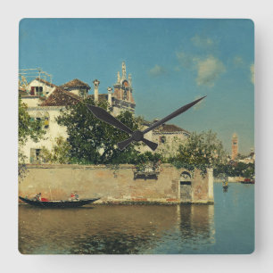 Giardino del Palazzo Vendramin in Venice Square Wall Clock