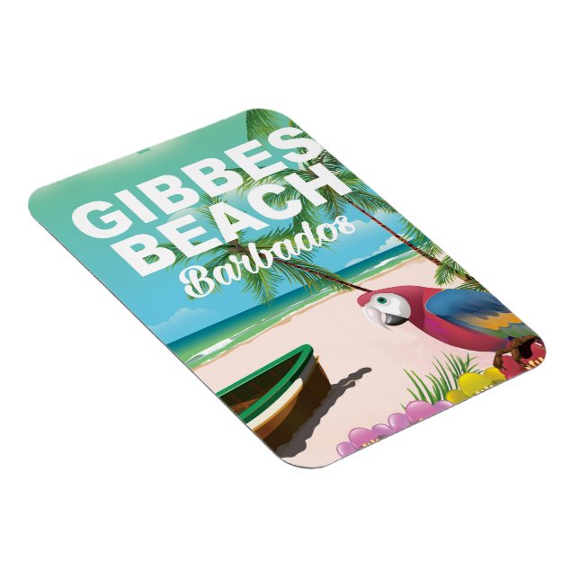 Gibbes Beach Barbados vacation poster Magnet (Right Side)