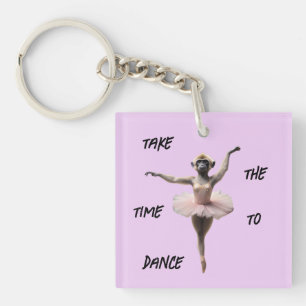 Gibbon Ballet Dancer In A Tutu, Key Ring