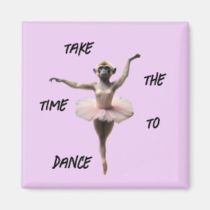 Gibbon Ballet Dancer In A Tutu, Magnet