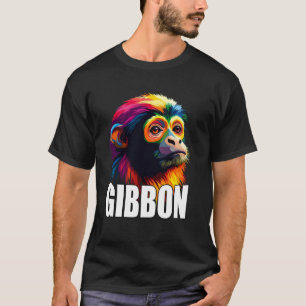Gibbon Face Colourful Monkey Animal Lover Men Wome T-Shirt