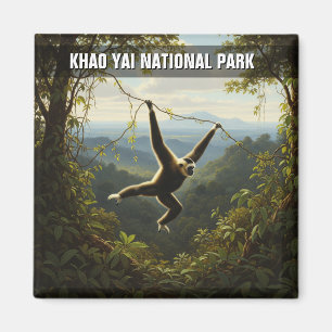 Gibbon in Khao Yai National Park Thailand Magnet