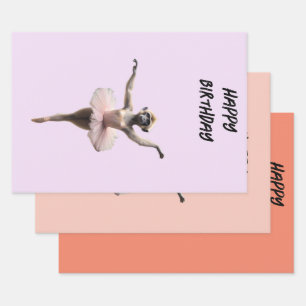 Gibbon Monkey Ballet Dancer In A Tutu, Wrapping Paper Sheet