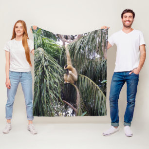 Gibbon Monkey Just Chillin, Med Fleece Blanket