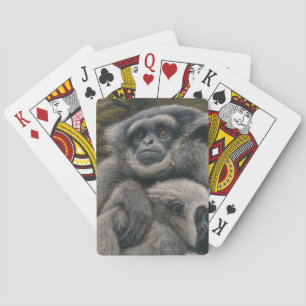 Gibbon Shelter – Emotional Wildlife Portrait Playing Cards