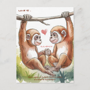 Gibbon Valentines Postcard