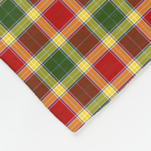 Gibbs Clan Red, Yellow and Green Tartan Fleece Blanket