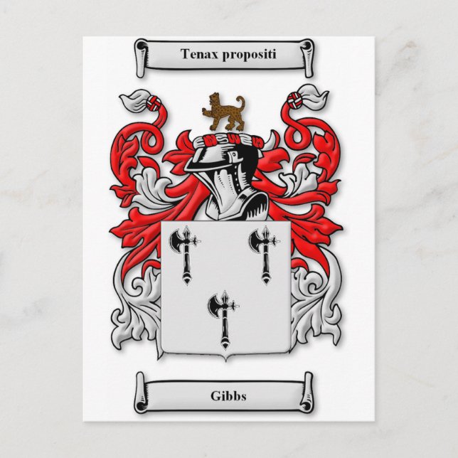 Gibbs Coat of Arms Postcard (Front)