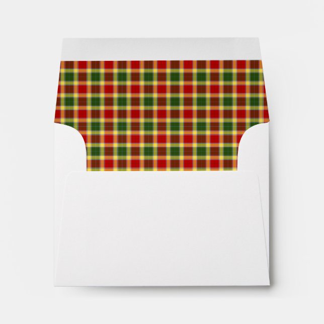 Gibbs Family Tartan Bright Red and Yellow Plaid Envelopes (Back (Bottom))