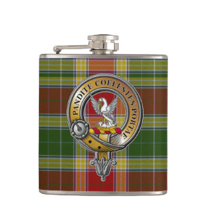 Gibbs Gibsone Tartan & Badge Hip Flask