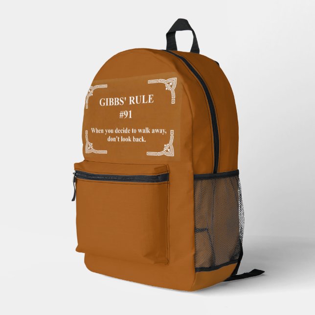 Gibbs' rule 91 printed backpack (Back Corner Right)