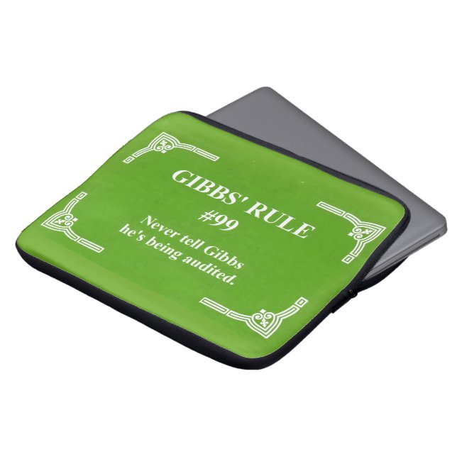 Gibbs' rule 99 laptop sleeve (Front Top)