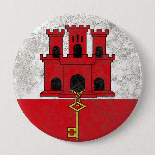 Gibraltar 10 Cm Round Badge (Front)