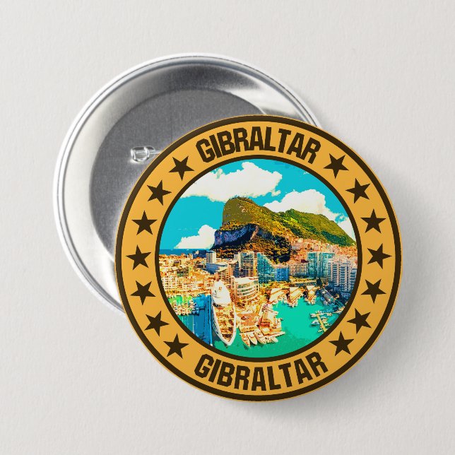 Gibraltar                                          7.5 cm round badge (Front & Back)