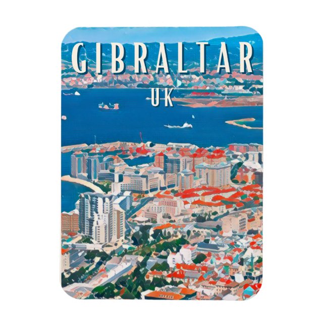 Gibraltar, a city of rocks and cliffs magnet (Vertical)