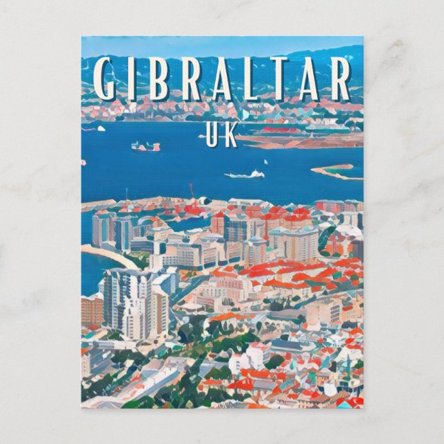 Gibraltar, a city of rocks and cliffs postcard (Front)