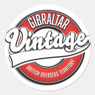 Gibraltar British Overseas Territory logo Classic Round Sticker