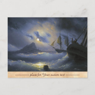 Gibraltar by Night Ivan Aivasovsky seascape waters Postcard