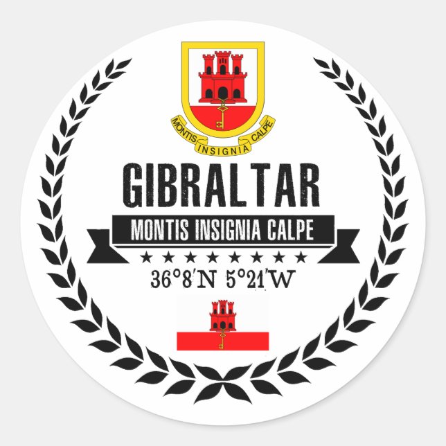 Gibraltar Classic Round Sticker (Front)