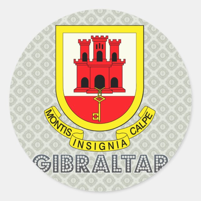 Gibraltar Coat of Arms Classic Round Sticker (Front)