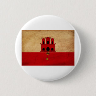 Gibraltar Flag 6 Cm Round Badge
