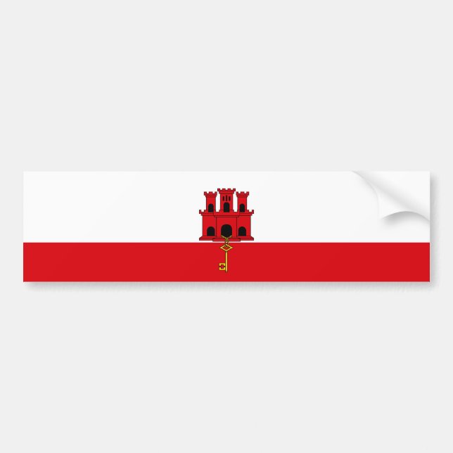 Gibraltar Flag Bumper Sticker (Front)