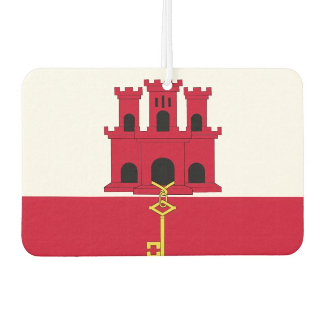Gibraltar flag car air freshener (Front)