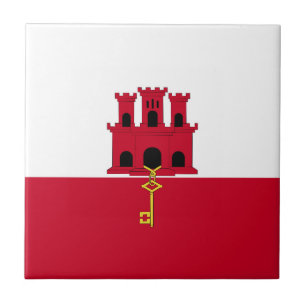 Gibraltar flag ceramic tile
