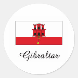 Gibraltar Flag Design Classic Round Sticker
