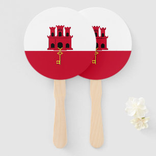 Gibraltar flag hand fan