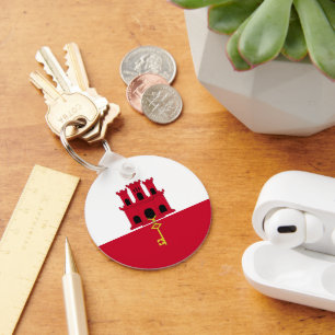 Gibraltar flag key ring