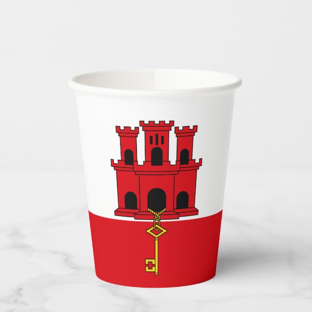 Gibraltar Flag Paper Cups (Left)