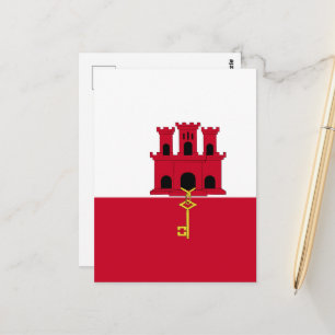 Gibraltar flag postcard