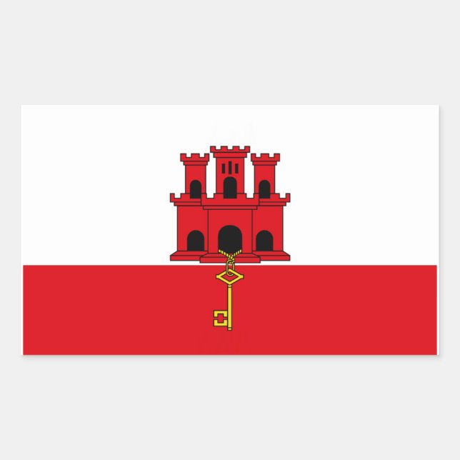 Gibraltar Flag Rectangular Sticker (Front)