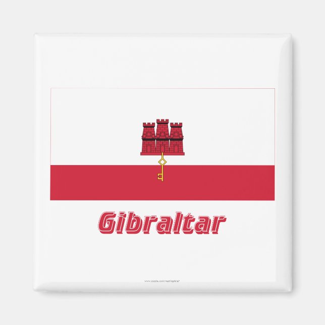 Gibraltar Flag with Name Magnet (Front)