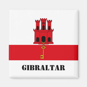 Gibraltar Flag with text Gibraltar Magnet