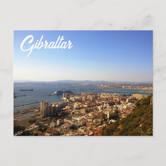Gibraltar from above postcard (Front)