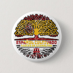 Gibraltar Gibraltarian Spain Spanish Tree Roots 6 Cm Round Badge