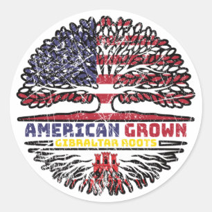 Gibraltar Gibraltarian US American USA United Classic Round Sticker