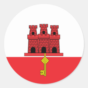 Gibraltar High quality Flag Classic Round Sticker